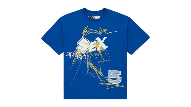 Sp5der Scribble Tee Blue