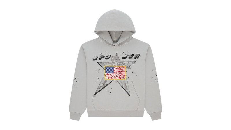 Sp5der Star Girl Hoodie Grey