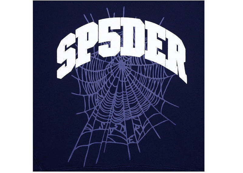 Sp5der Varsity Web Crewneck Navy