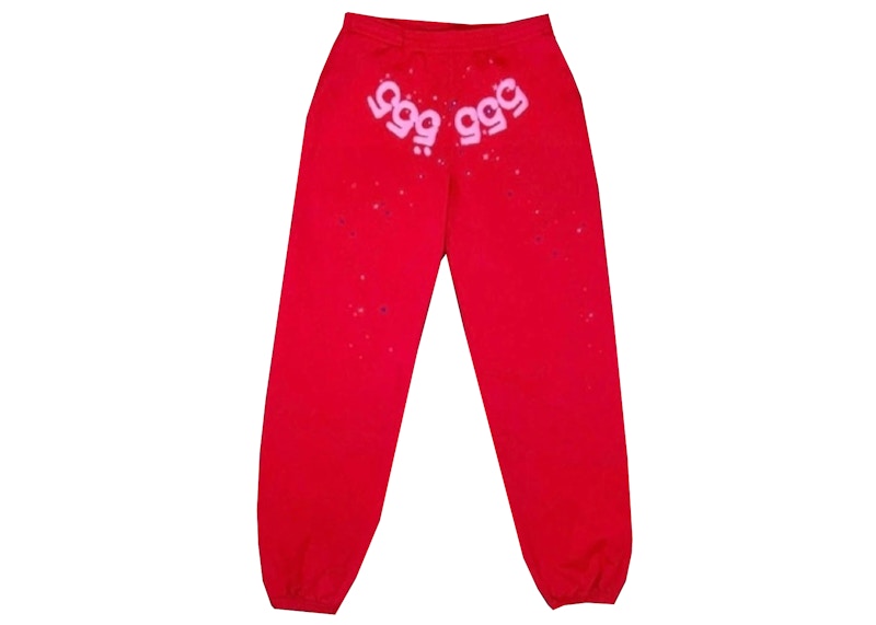 Sp5der Worldwide Red Angel Number 555 Sweatpants Red