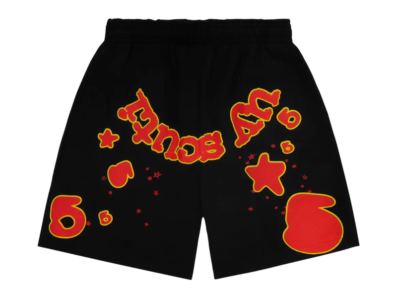 Sp5der x UY SCUTI Shorts Black/Red