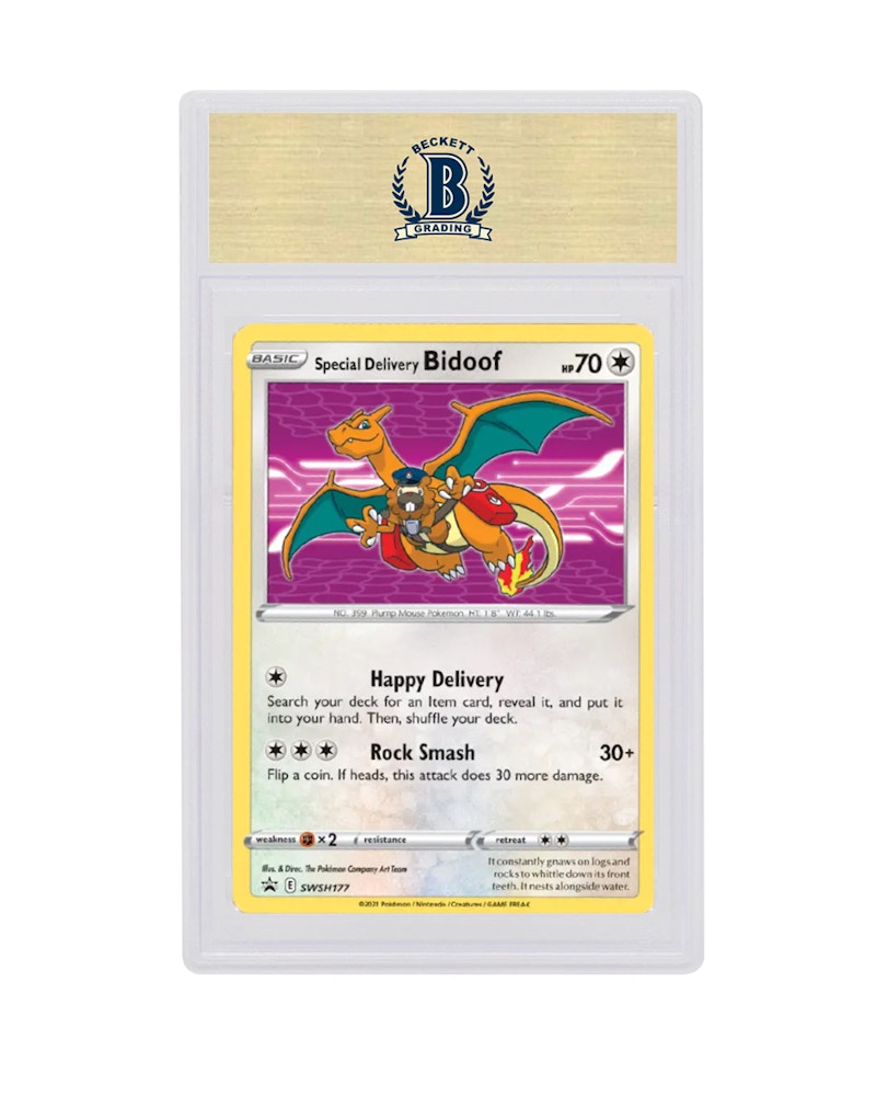 Special Delivery Bidoof 2021 Pokémon TCG Black Star Promos Bidoof Day Holo #177 (PSA or BGS Graded)