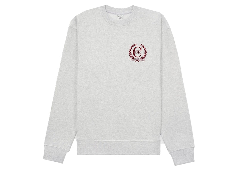 Sporty & Rich C Crest Crewneck Gray/Merlot