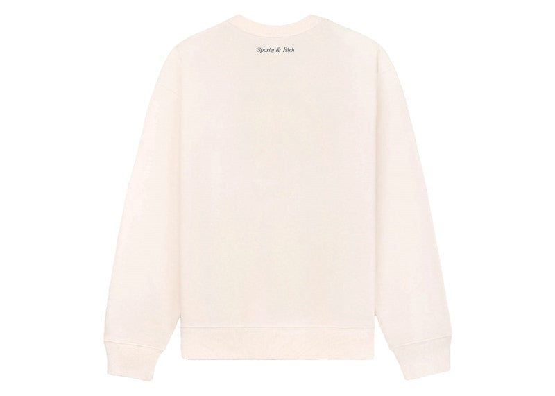 Sporty & Rich Eden Crest Crewneck Cream/Navy