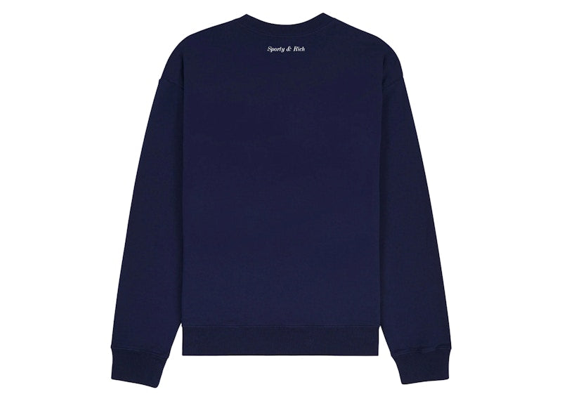 Sporty & Rich Eden Crest Crewneck Navy/White