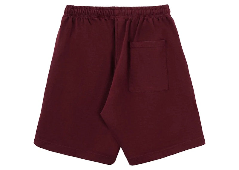 Sporty & Rich Exercise Often Gym Short Merlot/White