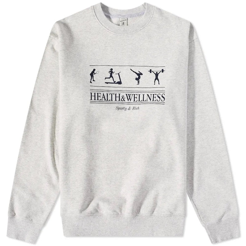 Sporty & Rich Health & Wellness Crewneck Sweatshirt Heather Gray/Navy