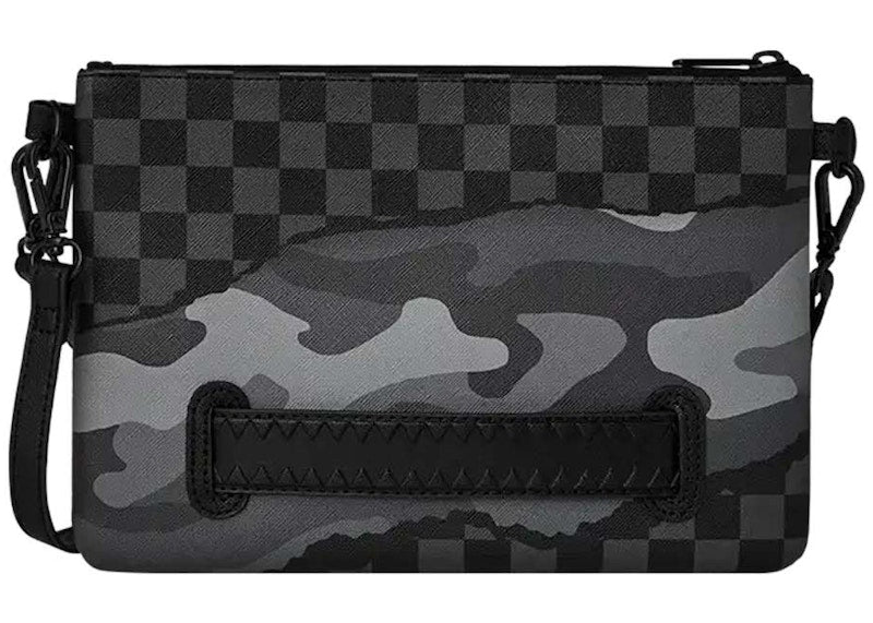 Sprayground 3AM Tear It Up Crossover Clutch Black/Grey Checker/Camo
