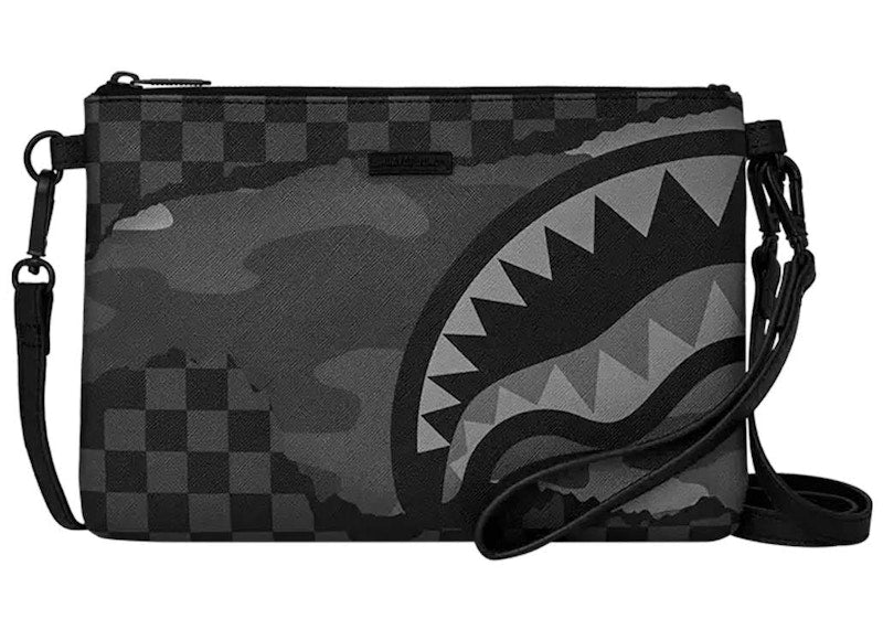 Sprayground 3AM Tear It Up Crossover Clutch Black/Grey Checker/Camo
