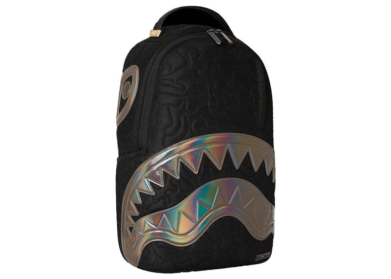 Sprayground Black Quilted Irridescent DLXs Backpack Black/Grey