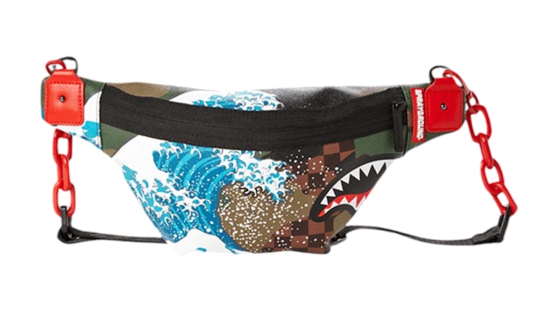 Sprayground Camokawa Wave Shark Crossbody Multicolor