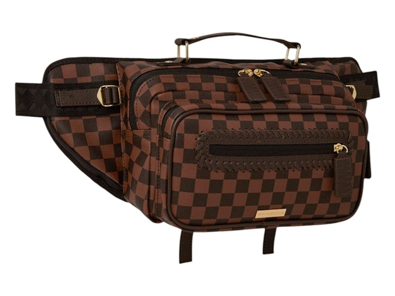 Sprayground Core Emboss Check Cargo Crossbody Crossbody Black Brown