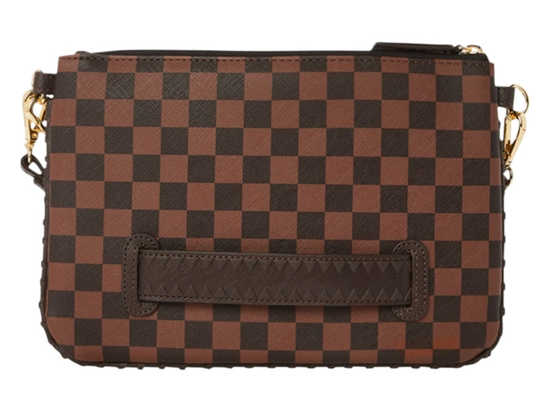 Sprayground Core Emboss Check Pouchette Pouchette Black Brown