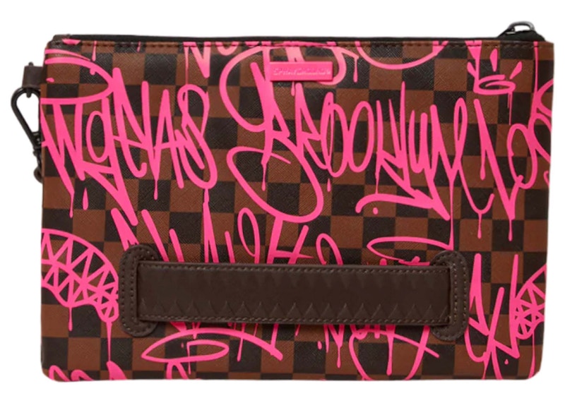 Sprayground Jetgraphix Sharks In New York Crossover Clutch Brown/Pink