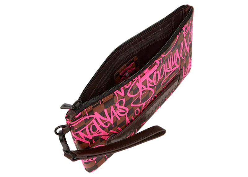 Sprayground Jetgraphix Sharks In New York Crossover Clutch Brown/Pink