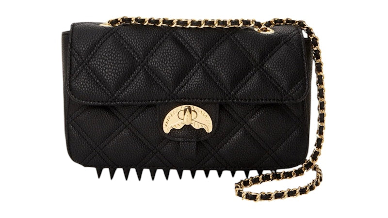 Sprayground Noir Quilt Gold Chain Shark Handbag Multicolor