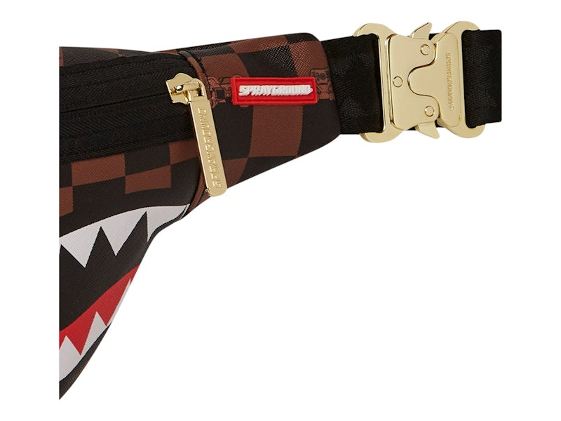 Sprayground Peeking Character Check Savage Bumbag Black Brown