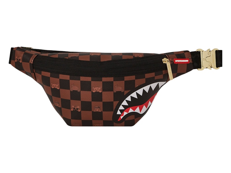 Sprayground Peeking Character Check Savage Bumbag Black Brown