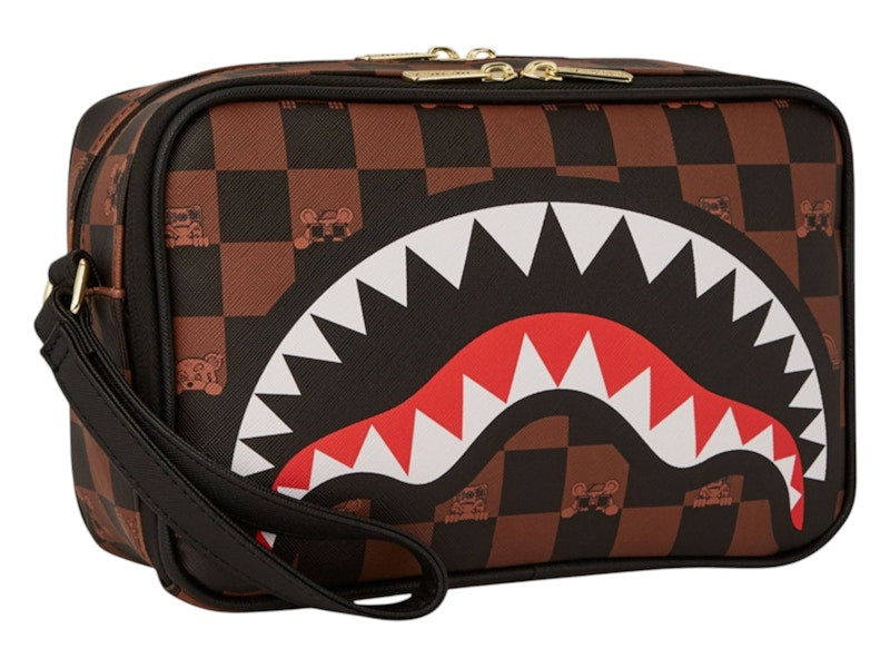 Sprayground Peeking Character Check Toiletry Toiletry Black Brown