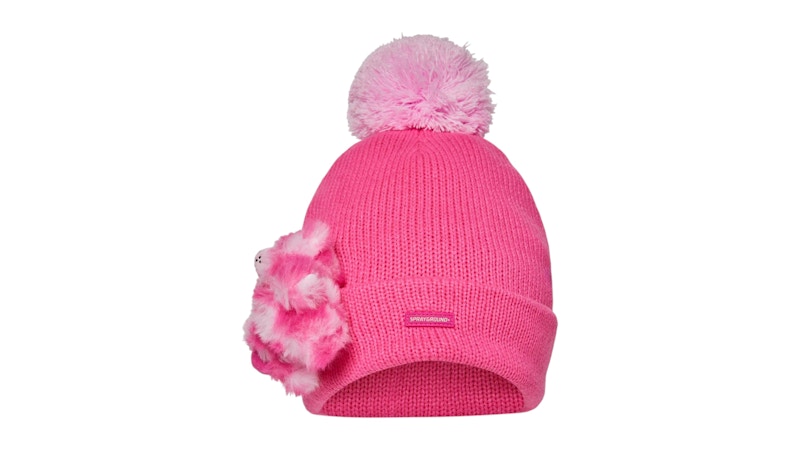 Sprayground Pink Lil Bear Puff Beanie Multicolor