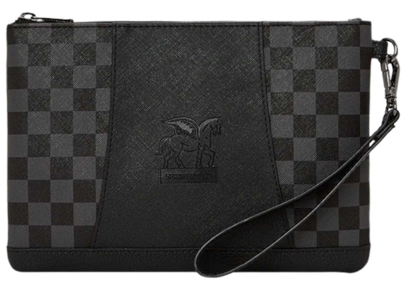 Sprayground Raceway Shadow Phantom Henny Crossover Clutch Black/Grey Checker