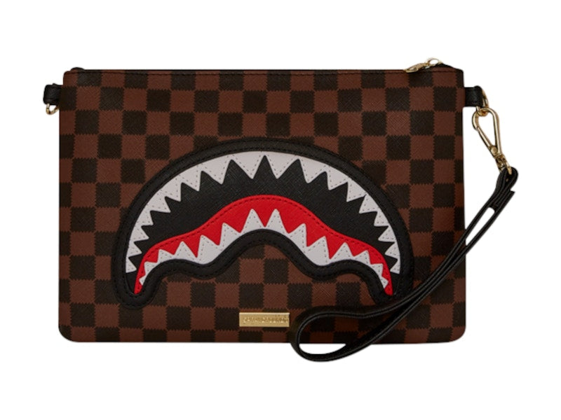 Sprayground Sawtooth Sharks in Paris Crossover Clutch Brown
