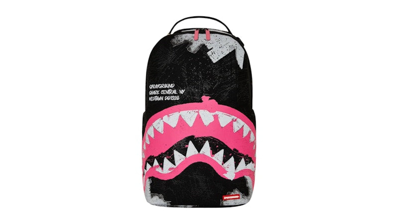 Sprayground Shark Central Acrylic Art DLX Cotton Backpack Multicolor