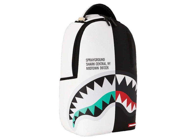Sprayground Shark Central Inverted Split DLXSV Backpack White/Black