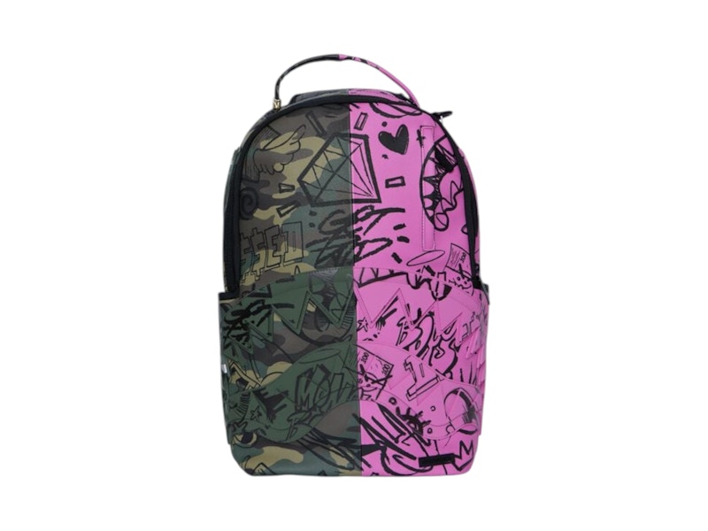 Sprayground Split Pink And Camo DLX Backpack Multicolor