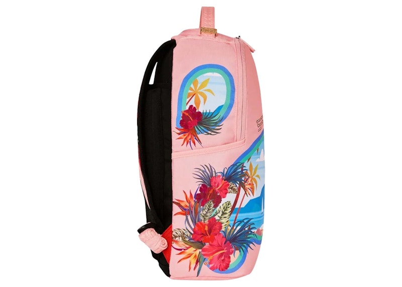 Sprayground Tropical Bora Bora Shark Island Villa Backpack Pink