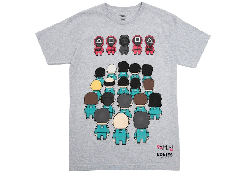 Squid Game Netflix x Kokies x Squid Games XBait Men Group Tee Gray