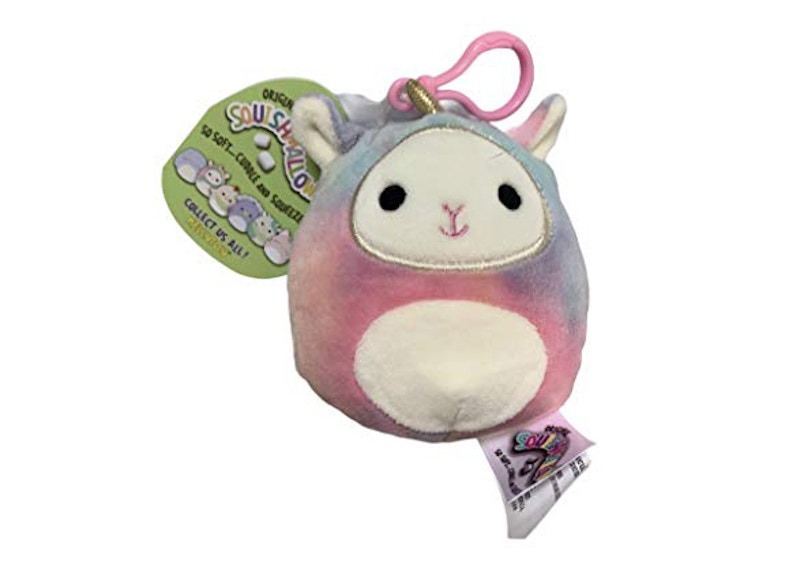 Squishmallow Backpack Clip Ons Pillow (Lucinda Rainbow Llamacorn) 3.5 Inch Plush