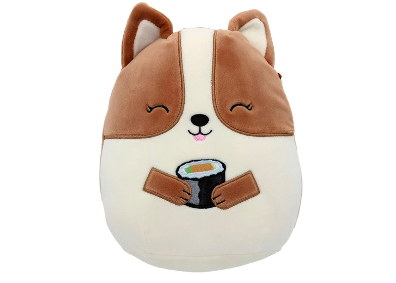 Squishmallow Regina The Corgi Holding Sushi 8 Inch (Hot Topic Exclusive) Plush Brown/White