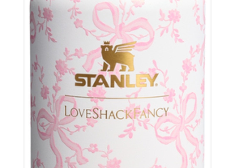 Stanley 1913 x LoveShackFancy Holiday All Day Slim 34oz Bottle Coquette Bow Chantilly