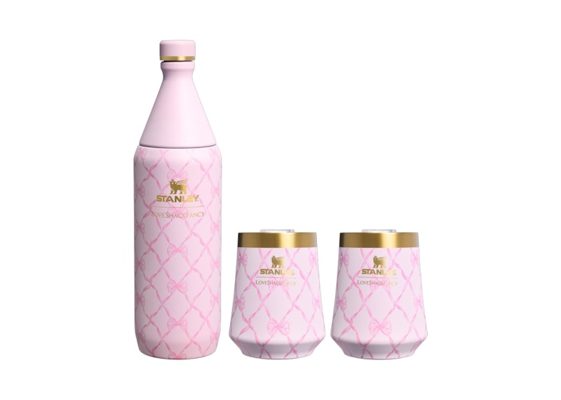 Stanley 1913 x LoveShackFancy Holiday Reserve All Day 34oz Wine Set Baby Bow Pink Peppermint