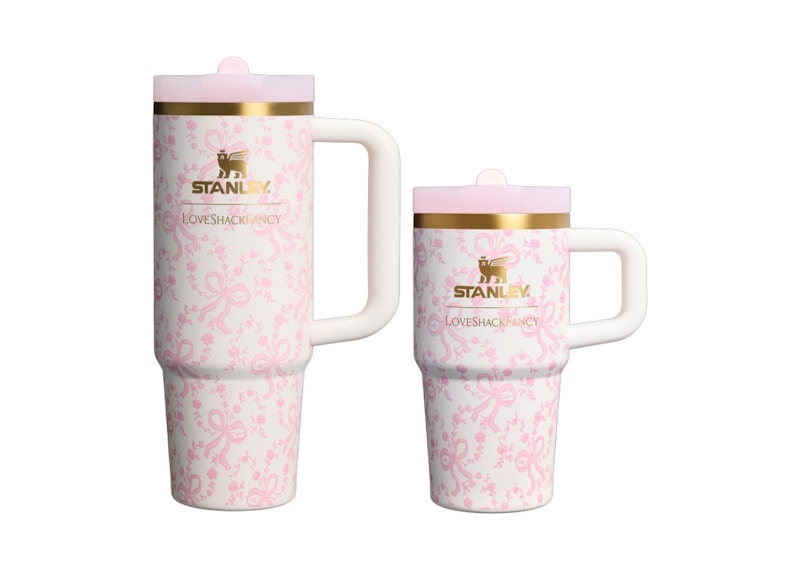 Stanley 1913 x LoveShackFancy Holiday The Quencher Details ProTour 20oz Tumbler Set Coquette Bow Chantilly