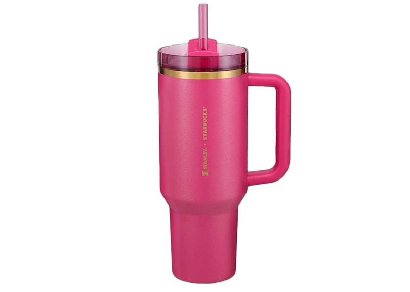 Stanley x Starbucks Exclusive Flowstate Quencher 40oz Tumbler Berry Pink Glitter