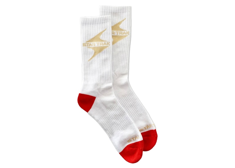 Star Trak Crew Socks White
