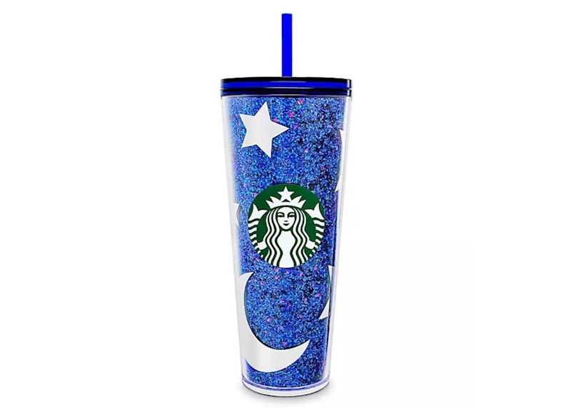 Starbucks 24 oz Disney Parks Exclusive Tumbler Blue Glitter