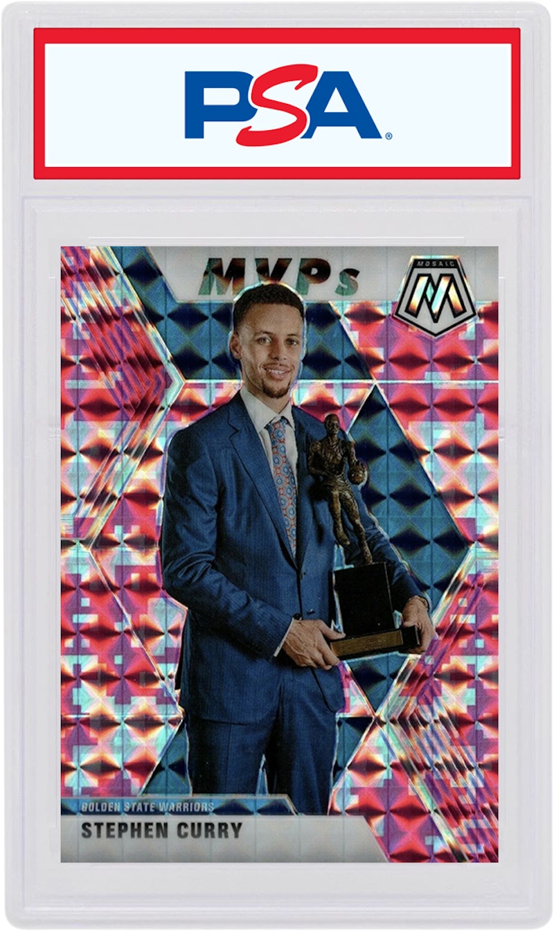 Stephen Curry 2019 Panini Mosaic MVP's Camo Pink #299 (PSA or BGS Graded)