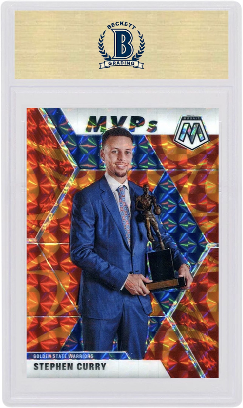 Stephen Curry 2019 Panini Mosaic MVP's Reactive Orange #299 (PSA or BGS Graded)