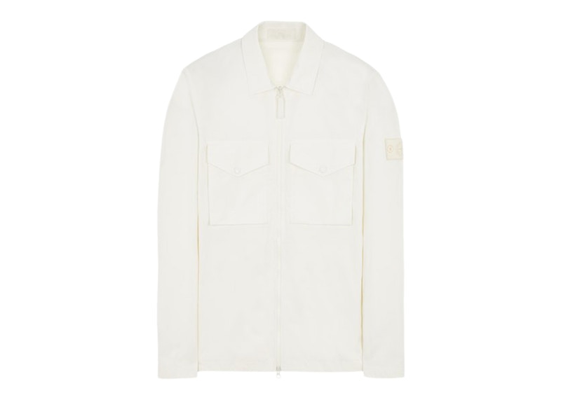 Stone Island 116F1 O-Ventile Stone Island Ghost Piece Overshirt Natural White