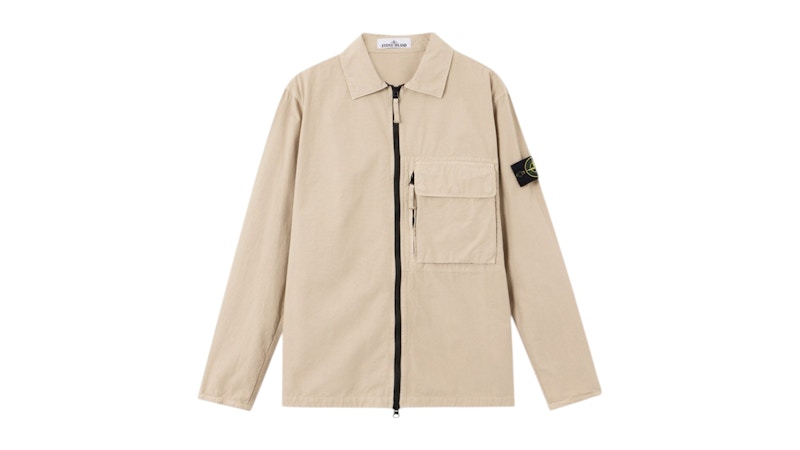 Stone Island 1200004 Canvas Weave Cotton Organic Cotton Shirt Desert