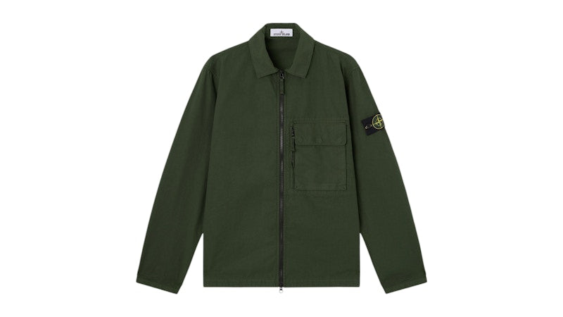 Stone Island 1200004 Canvas Weave Cotton Organic Cotton Shirt Juniper