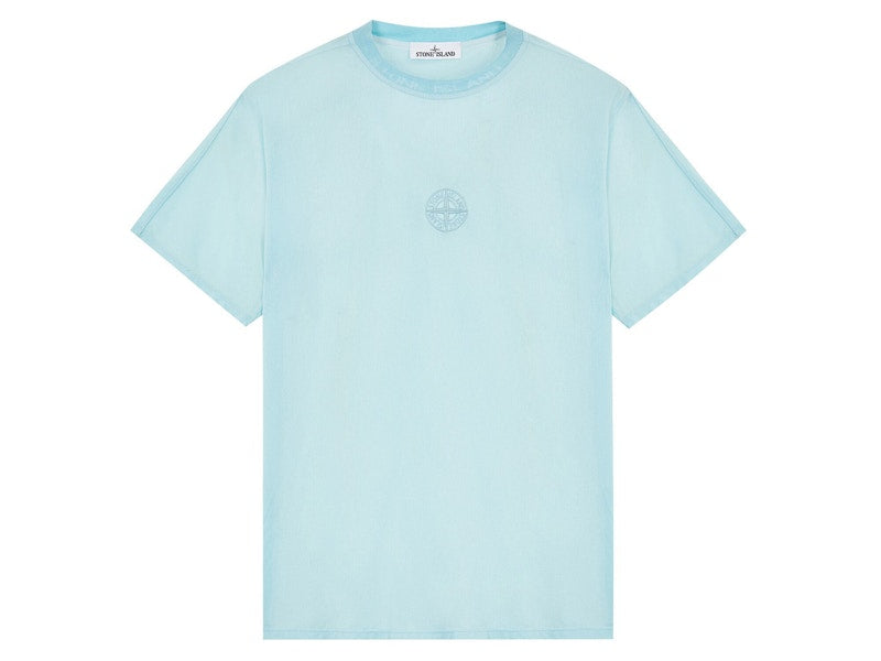 Stone Island 206E5 Textured Cotton Jersey Aqua
