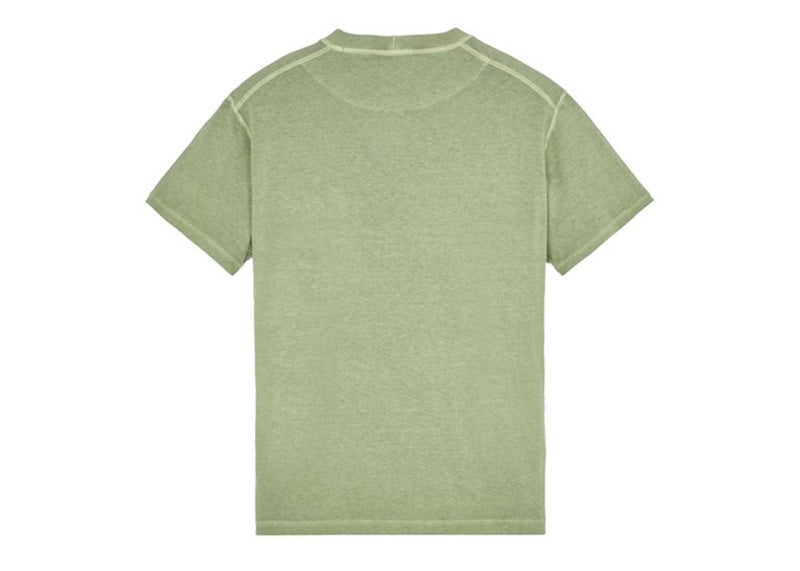 Stone Island 21957 Organic Cotton Jersey Fissato Effect T-shirt Sage Green