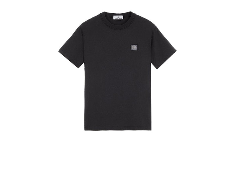 Stone Island 23757 Organic Cotton Fissato Effect T-shirt Black