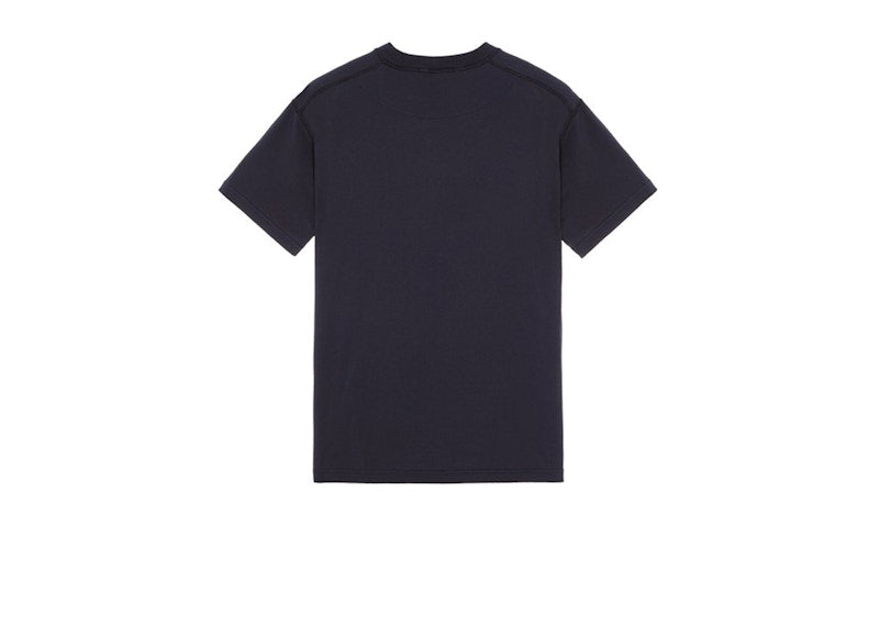 Stone Island 23757 Organic Cotton Fissato Effect T-shirt Navy Blue