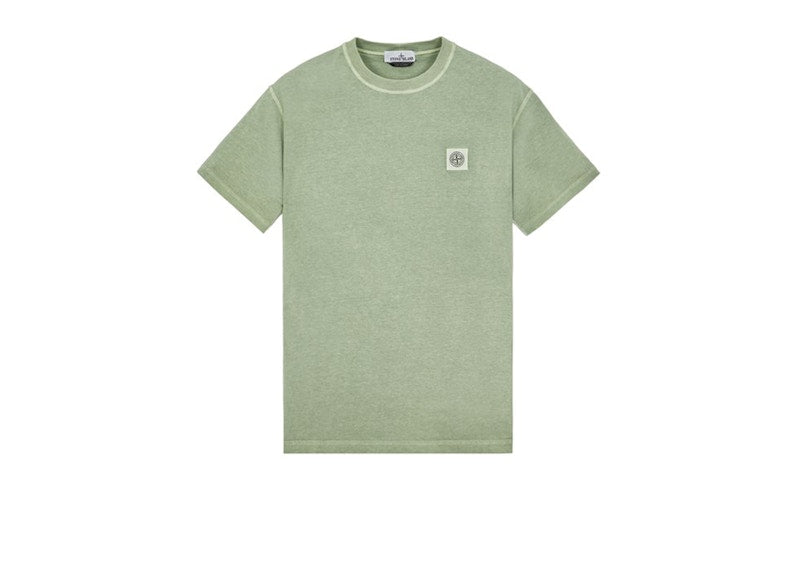 Stone Island 23757 Organic Cotton Fissato Effect T-shirt Sage Green