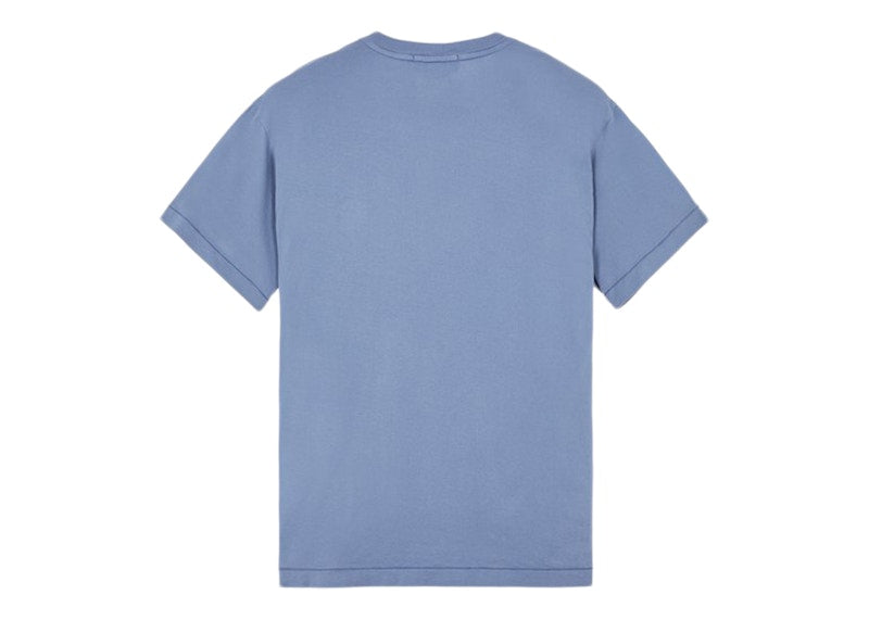 Stone Island 24113 60/2 Cotton Jersey Garment Dyed T-Shirt Avio Blue